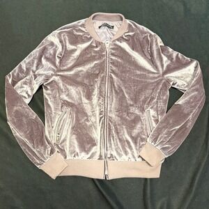 Ecrú Studios Velvet Bomber Jacket Women's Size‎ S Full Zip Casual Coat